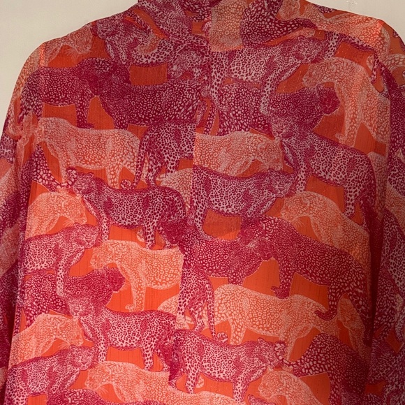 Molly Bracken- Pink and Orange Patterned tiger Dress- size large - Picture 3 of 4